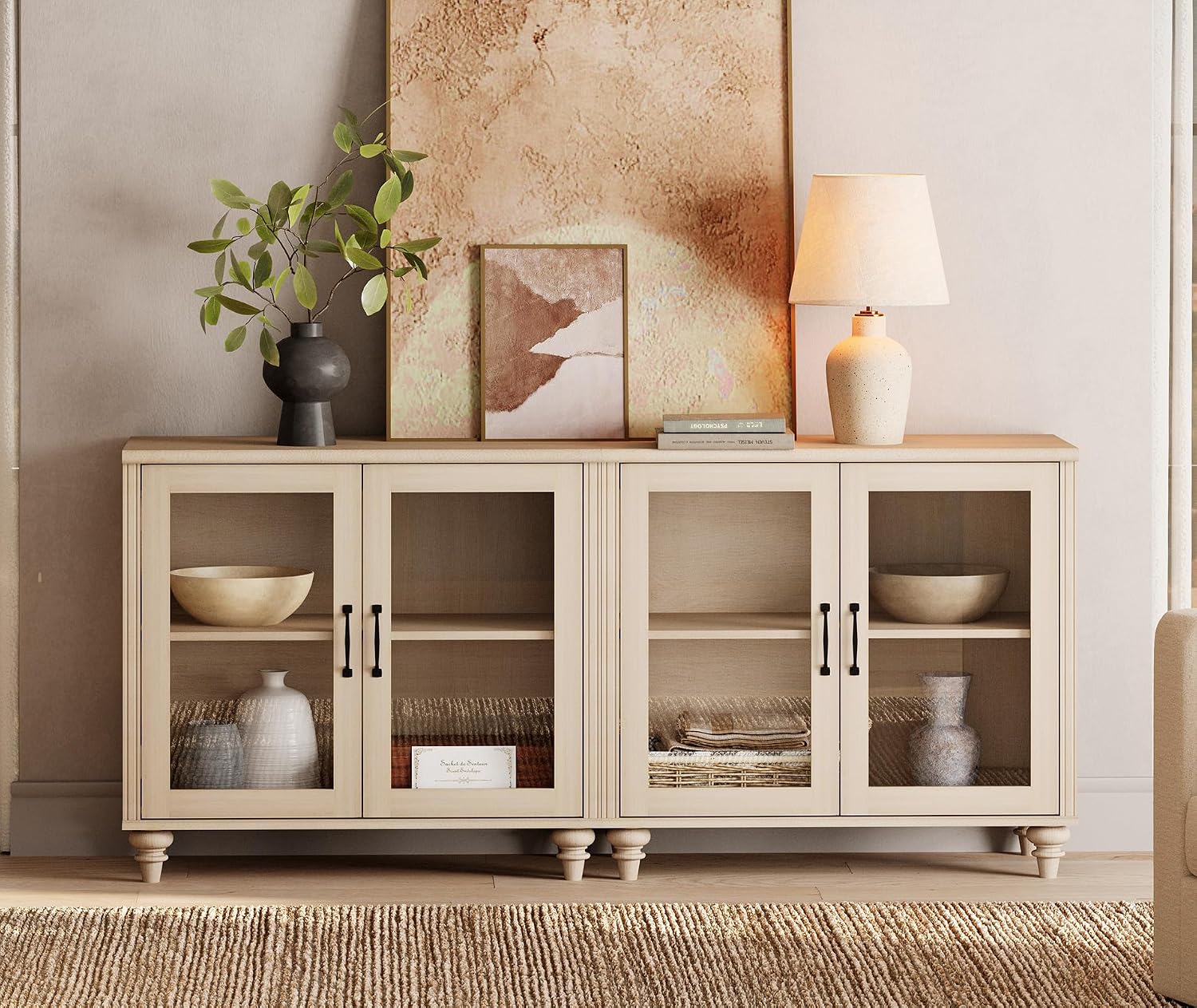 Wood Storage Sideboard Buffet  - огляд і ціна Vintage Collectible Glass