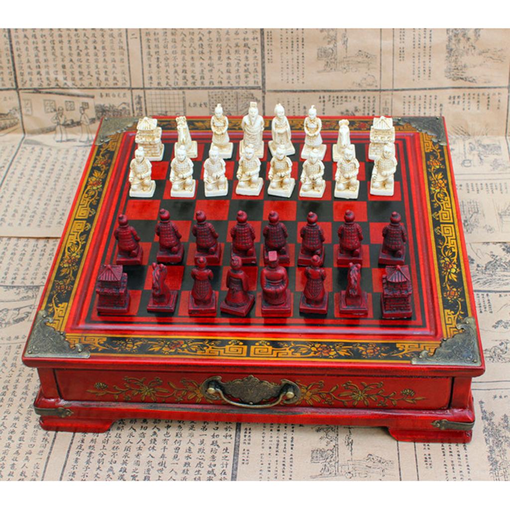 Chinese Chess Set Resin Antiqu - огляд і ціна Vintage Collectible Board Games