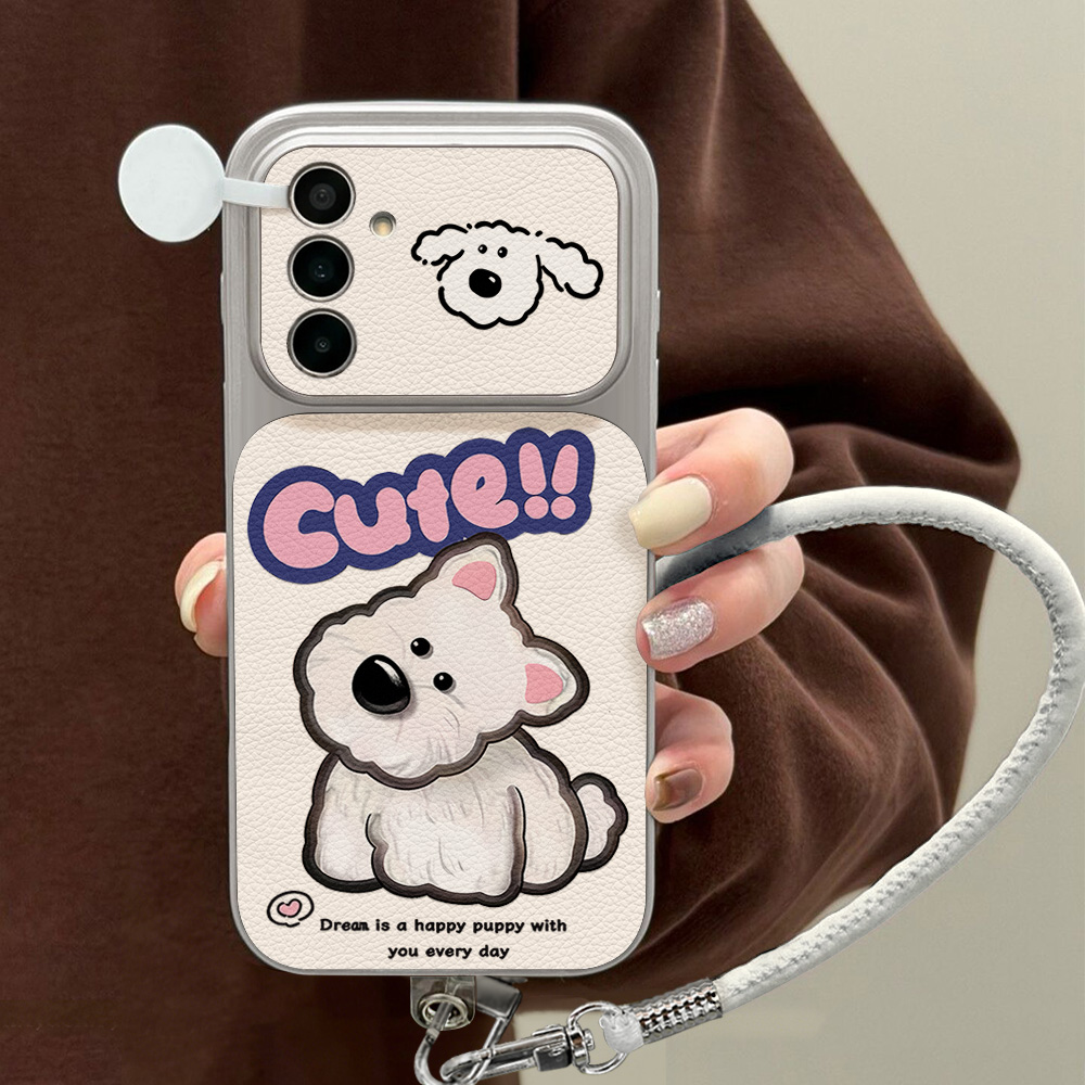 Cute Cartoon Dog Lanyard Phone - огляд і ціна Camera Leather Case