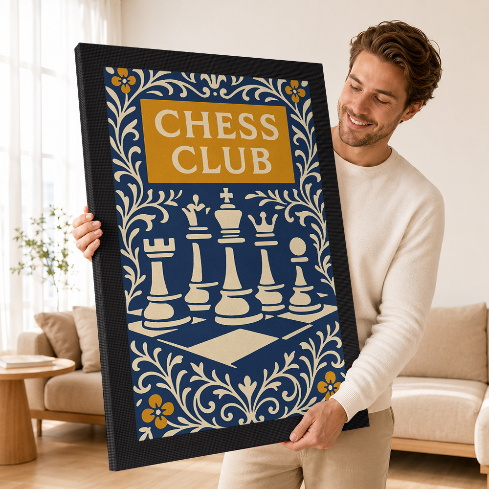 Chess Club Vintage Framed Canv - огляд і ціна Collectible Vintage Photos