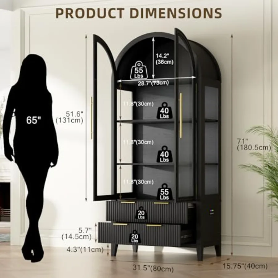 Arched curio cabinet with glas - огляд і ціна Collectible Collection